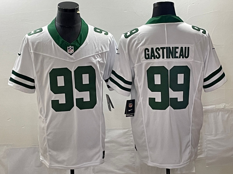 Men’s New York Jets Mark Gastineau #99 White Legacy Vapor F.U.S.E. Limited Jersey