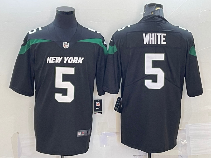 Men’s New York Jets Mike White #5 Black Jersey