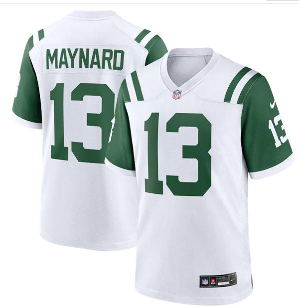Men’s New York Jets Retired Player #13 Don Maynard White Alternate Classic Jersey