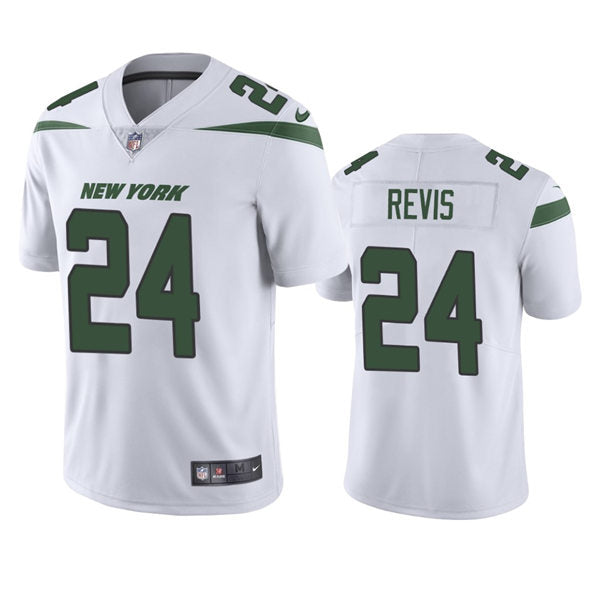 Men’s New York Jets Retired Player #24 Darrelle Revis Nike White Vapor Limited Jersey