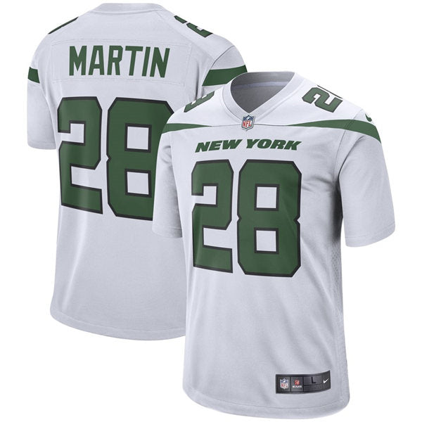 Men’s New York Jets Retired Player #28 Curtis Martin Nike White NFL Vapor Limited Jersey