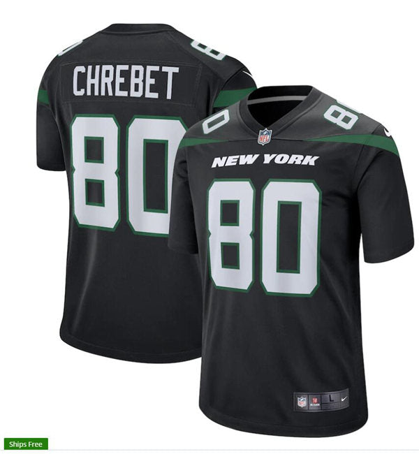Men’s New York Jets Retired Player #80 Wayne Chrebet Black Nike NFL Vapor Limited Jersey