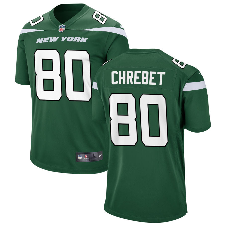 Men’s New York Jets Retired Player #80 Wayne Chrebet Nike Gotham Green Vapor Limited Jersey
