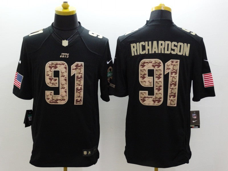 Men’s New York Jets Sheldon Richardson #91 Black Jersey