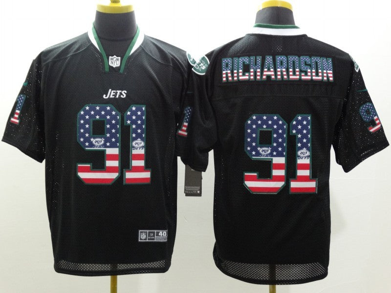Men’s New York Jets Sheldon Richardson #91 Black Jersey