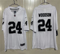 Men’s Oakland Raiders #24 Charles Woodson Nike White Vapor Limited Jersey