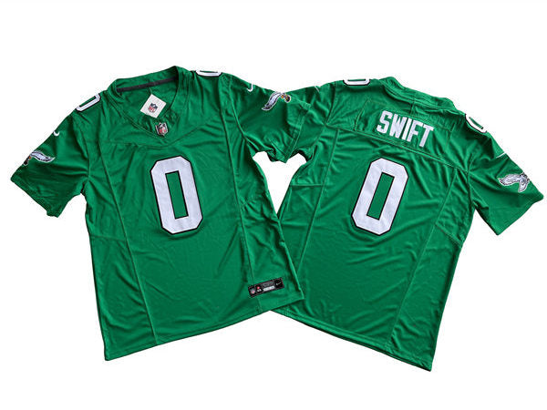 Mens Philadelphia Eagles #0 D’Andre Swift 2023 Nike Kelly Green 1996 Retro F.U.S.E. Limited Jersey