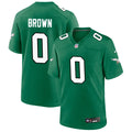 Mens Philadelphia Eagles #0 Marquise Brown Nike Kelly Green Retro F.U.S.E. Vapor Limited Jersey