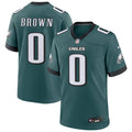 Mens Philadelphia Eagles #0 Marquise Brown Nike Midnight Green F.U.S.E. Vapor Limited Jersey