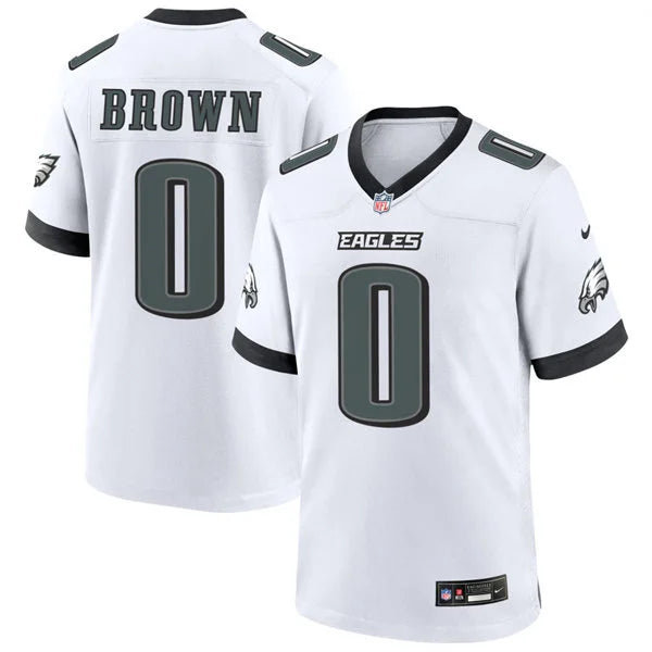 Mens Philadelphia Eagles #0 Marquise Brown Nike White F.U.S.E. Vapor Limited Jersey