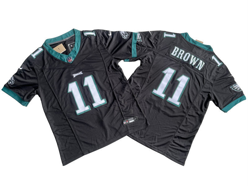 Men’s Philadelphia Eagles #11 A.J. Brown Nike Black 2023 F.U.S.E. Vapor Limited Jersey