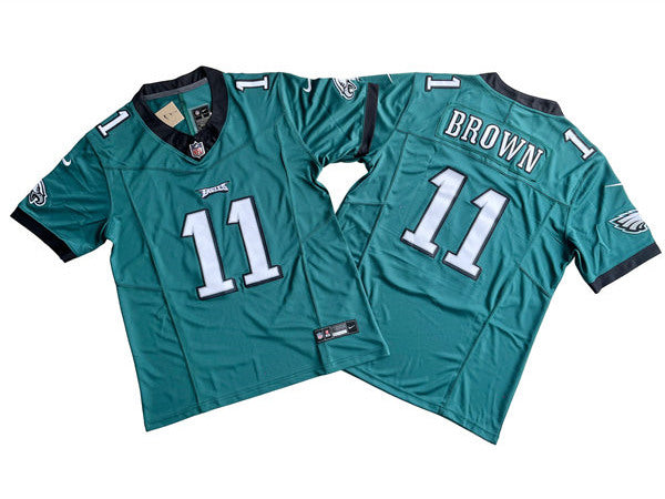 Men’s Philadelphia Eagles #11 A.J. Brown Nike Midnight Green 2023 F.U.S.E. Vapor Limited Jersey