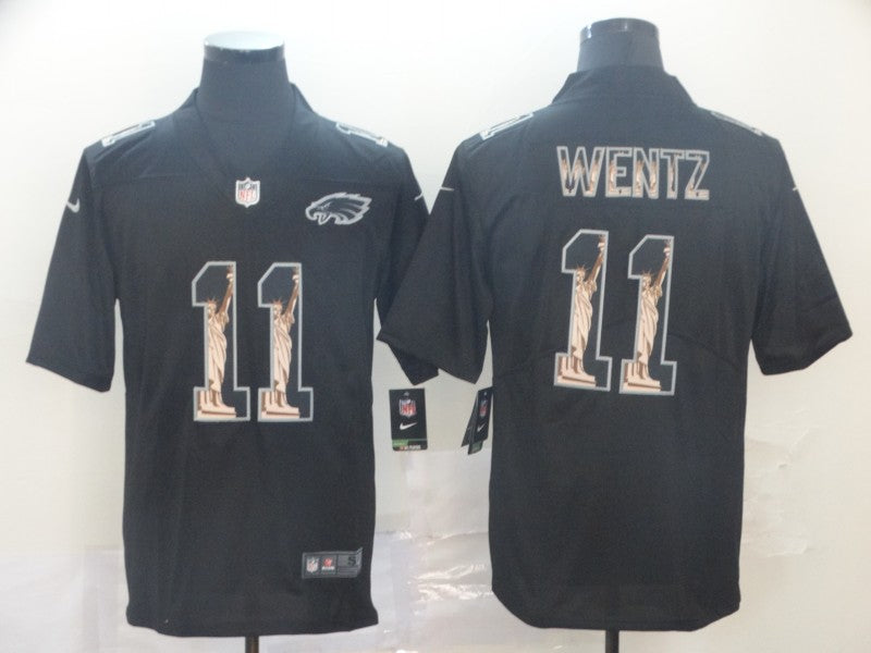 Men’s Philadelphia Eagles #11 Carson Wentz Black Jersey