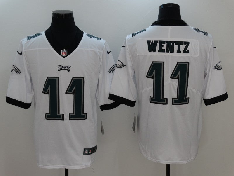Men’s Philadelphia Eagles #11 Carson Wentz Nike White NFL Vapor Limited Jersey