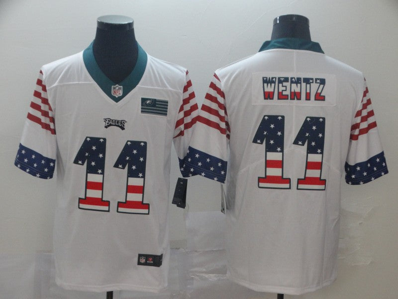 Men’s Philadelphia Eagles #11 Carson Wentz White Jersey