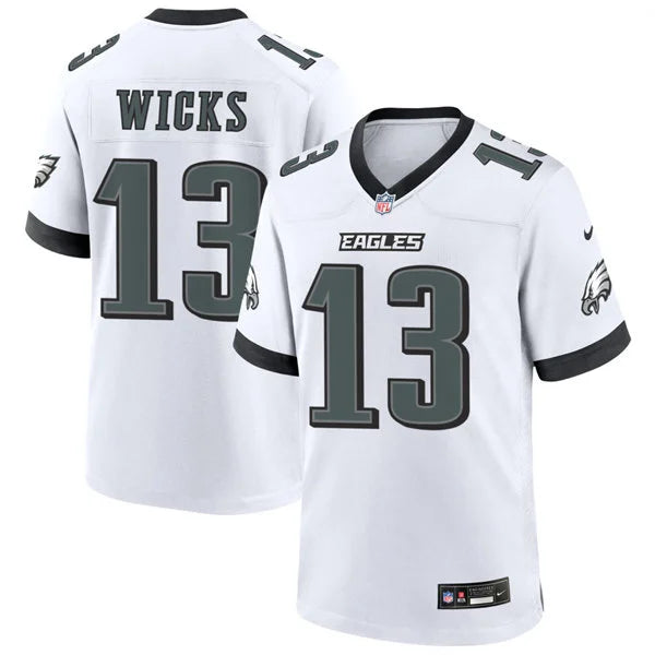 Mens Philadelphia Eagles #13 Dontayvion Wicks Nike White F.U.S.E. Vapor Limited Jersey