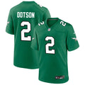 Mens Philadelphia Eagles #2 Jahan Dotson Nike Kelly Green Retro F.U.S.E. Vapor Limited Jersey