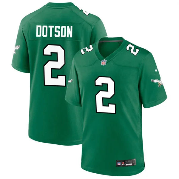 Mens Philadelphia Eagles #2 Jahan Dotson Nike Kelly Green Retro F.U.S.E. Vapor Limited Jersey