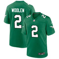 Mens Philadelphia Eagles #2 Tariq Woolen Nike Kelly Green Retro F.U.S.E. Vapor Limited Jersey
