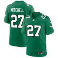 Mens Philadelphia Eagles #27 Quinyon Mitchell Nike Kelly Green Retro Jersey