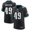 Mens Philadelphia Eagles #49 Rick Lovato Nike Black Vapor Limited Jersey