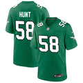 Mens Philadelphia Eagles #58 Jalyx Hunt Nike Kelly Green Retro Jersey