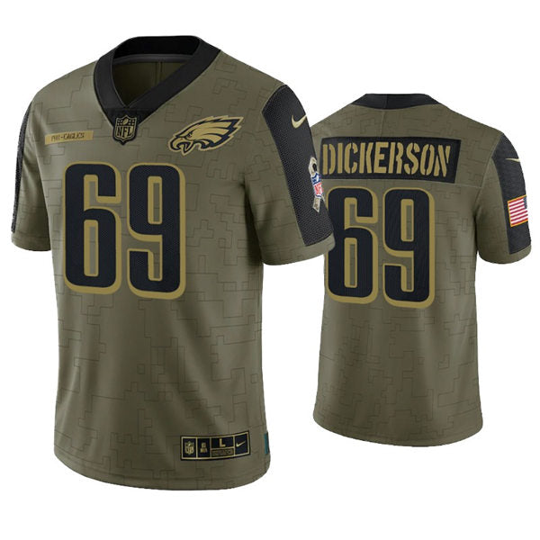 Mens Philadelphia Eagles #69 Landon Dickerson Eagles Nike Olive Limited Jersey