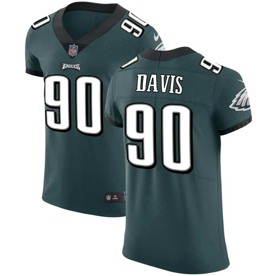 Men’s Philadelphia Eagles #90 Jordan Davis Nike Midnight Green Vapor Limited Jersey