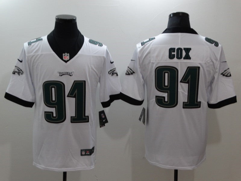 Men’s Philadelphia Eagles #91 Fletcher Cox Nike White NFL Vapor Limited Jersey