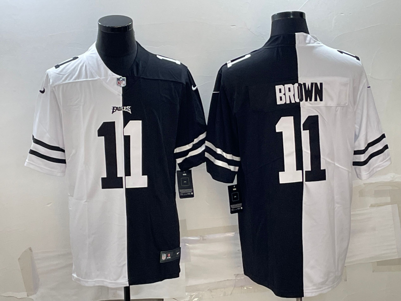 Men’s Philadelphia Eagles A.J. Brown #11 Black/White Jersey