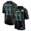 Men’s Philadelphia Eagles A.J. Brown #11 Carbon Black Super Bowl LIX Jersey