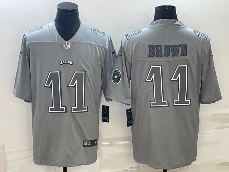Men’s Philadelphia Eagles A.J. Brown #11 Gray Atmosphere Jersey