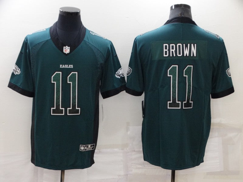 Men’s Philadelphia Eagles A.J. Brown #11 Midnight Green Team Jersey