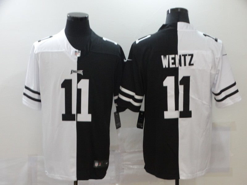 Men’s Philadelphia Eagles Carson Wentz #11 Black/White Jersey