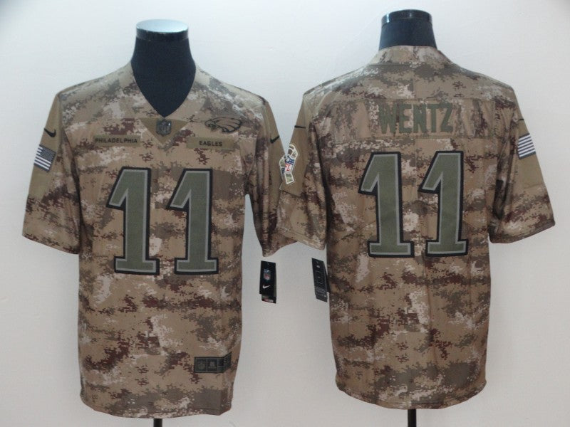 Men’s Philadelphia Eagles Carson Wentz #11 Camouflage Jersey