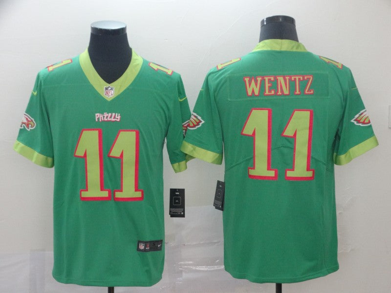 Men’s Philadelphia Eagles Carson Wentz #11 Green Jersey City Edition