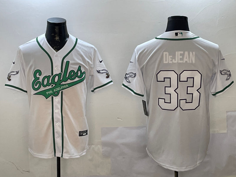 Men’s Philadelphia Eagles Cooper DeJean #33 White Jersey