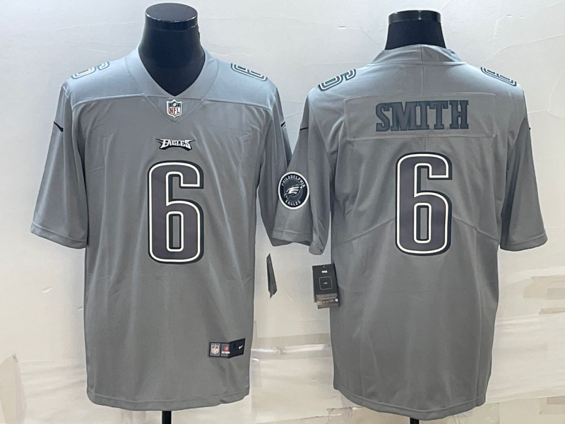 Men’s Philadelphia Eagles DeVonta Smith #6 Gray Atmosphere Jersey