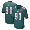 Men’s Philadelphia Eagles Fletcher Cox #91 Midnight Green Super Bowl LVII Patch Jersey