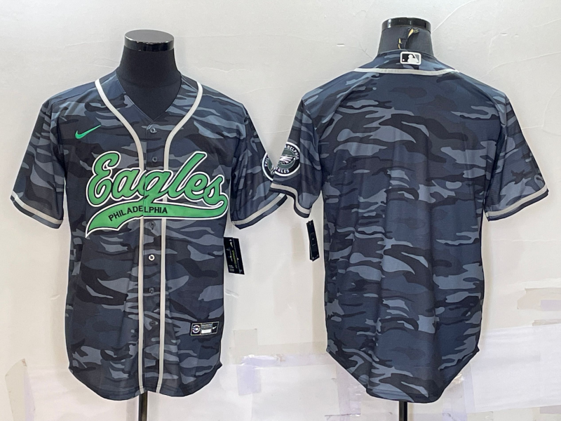 Men’s Philadelphia Eagles Grey Camouflage Blank Jersey