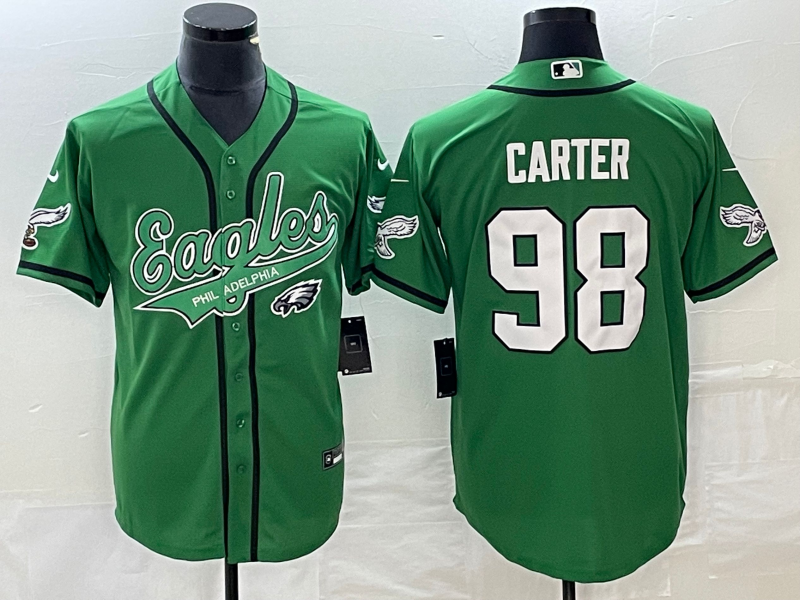 Men’s Philadelphia Eagles Jalen Carter #98 Kelly Green Jersey Joint Edition