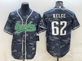 Men’s Philadelphia Eagles Jason Kelce #62 Grey Camouflage Jersey Joint Edition