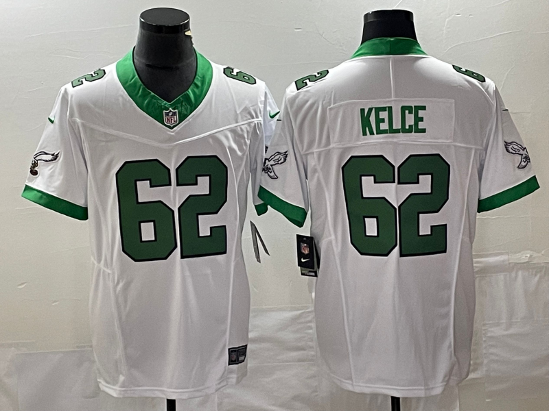 Men’s Philadelphia Eagles Jason Kelce #62 White Jersey