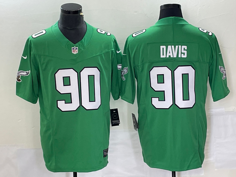 Men’s Philadelphia Eagles Jordan Davis #90 Kelly Green Jersey