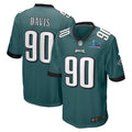 Men’s Philadelphia Eagles Jordan Davis #90 Midnight Green Super Bowl LVII Patch Jersey