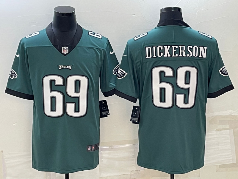 Men’s Philadelphia Eagles Landon Dickerson #69 Midnight Green Jersey