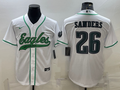 Men’s Philadelphia Eagles Miles Sanders #26 White Jersey Joint Edition