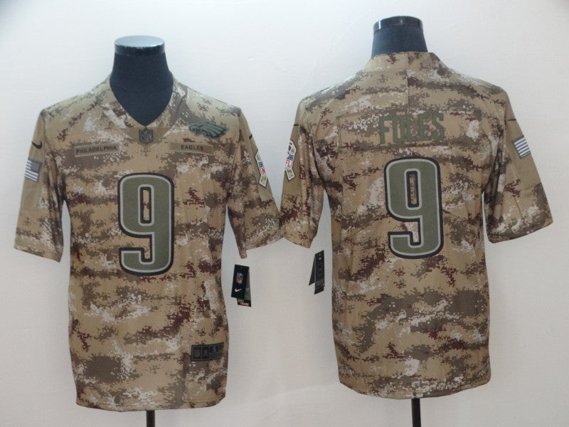 Men’s Philadelphia Eagles Nick Foles #9 Camouflage Jersey