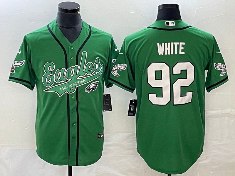 Men’s Philadelphia Eagles Reggie White #92 Kelly Green Jersey Joint Edition