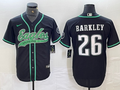 Men’s Philadelphia Eagles Saquon Barkley #26 Black Jersey Joint Edition